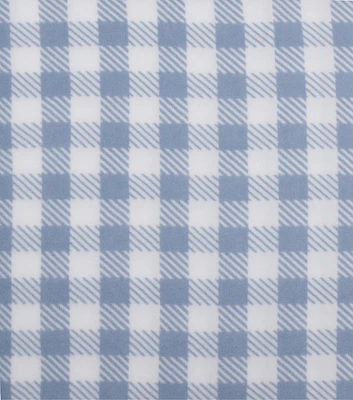 POP! Gingham Blue Lightweight Fleece Fabric