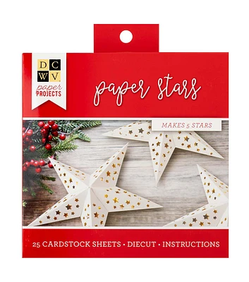 DCWV 25 Sheet Christmas Stars Paper Making Kit