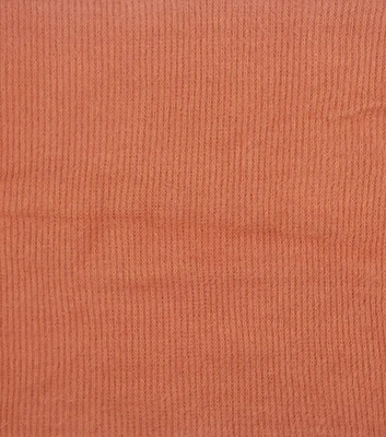 Orange Plush Rib Knit Fabric