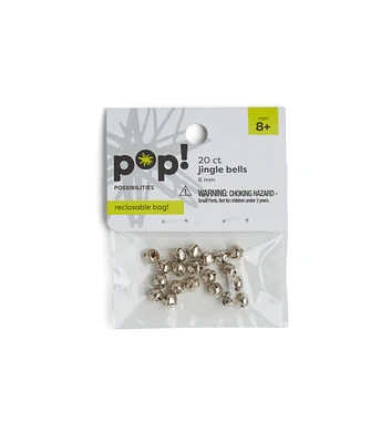 16mm Silver Jingle Bells 20pk by POP!