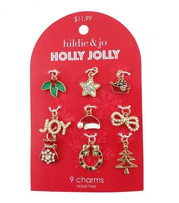 9ct Christmas Santa Claus Tree Star Charms by hildie & jo