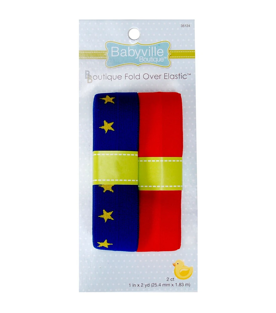 Bv Stars Blue Fold Over Elastic