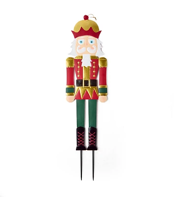 36" Christmas Metal Nutcracker Outdoor Yard Stake By Place & Time