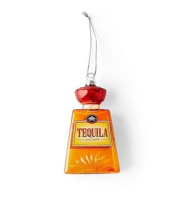 4.5" Christmas Tequila Bottle Glass Ornament by Place & Time