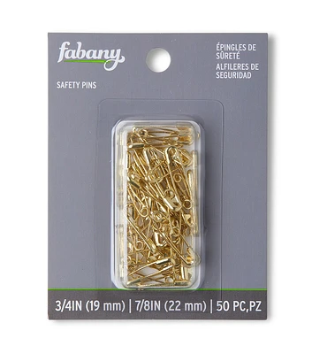 50pk Assorted Brass Safety Pins by Fabany