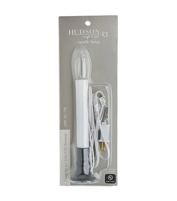 12" Silver Flameless Plug In Taper Candle With Sensor by Hudson 43