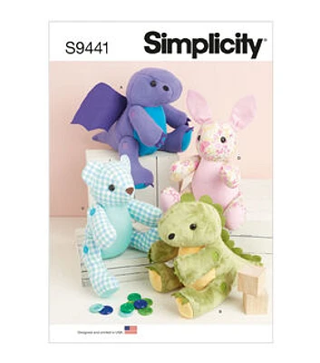 Simplicity S9441 Stuffed Animal Sewing Pattern