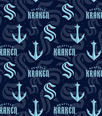 Seattle Kraken NHL Tone On Tone Cotton Fabric