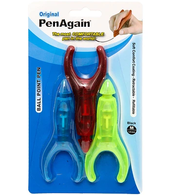 Baumgartens PenAgain Original 1.0mm Pens 3 Pack Assorted