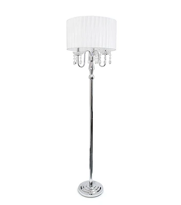 All The Rages Sheer Shade Floor Lamp with Hanging Crystals