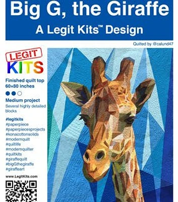 Legit Kits Big G the Giraffe Foundation Paper Pieced Quilt Top Kit