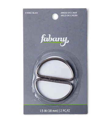 1.5" Black Metal D Ring by Fabany