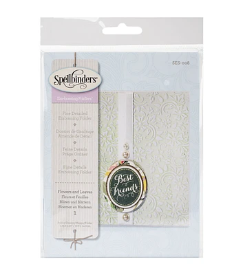 Spellbinders Small Embossing Folder Flowers & Leaves