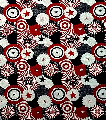 Red & Blue Fans Patriotic Cotton Fabric