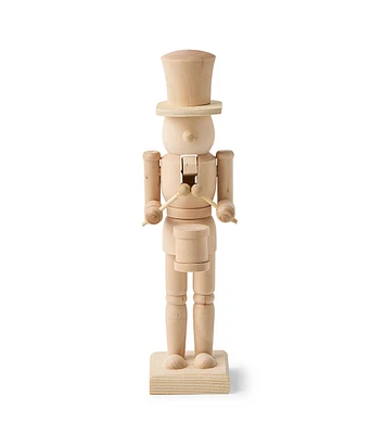 8" Christmas Unfinished Wood Drummer Nutcracker by Place & Time