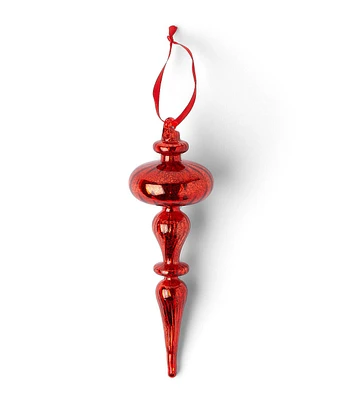 7.5" Christmas Vintage Red Glass Finial Glass Ornament by Place & Time