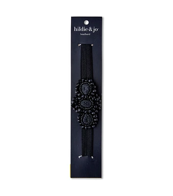 9" x 5" Black Soft Flower Headband by hildie & jo