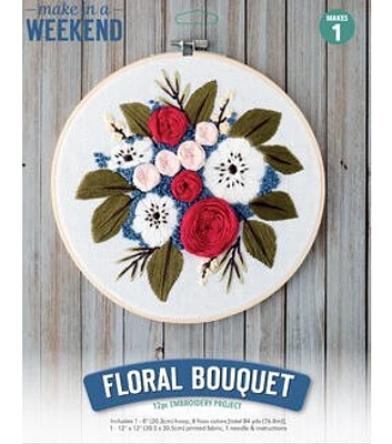 Leisure Arts 8" Flower Bouquet Embroidery Kit