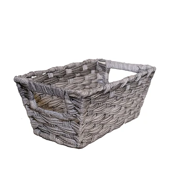 11" Light Gray Wicker Basket