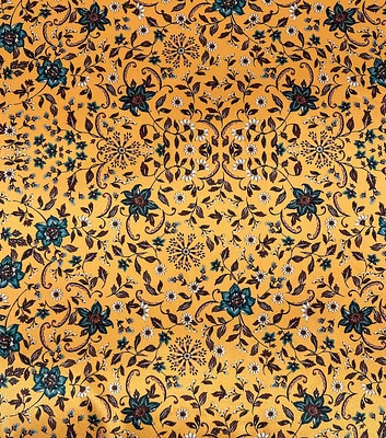 Scattered Floral on Orange Charmeuse Fabric