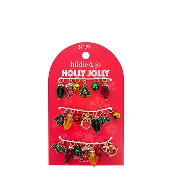 20ct Red & Green Gold Christmas Icon Charms by hildie & jo