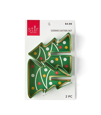 2pc Christmas Slotted Tree Cookie Cutter Set by STIR