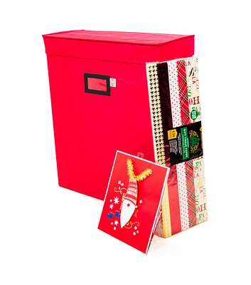 Santa's Bags Red Gift Bag & Tissue Paper Storage Box