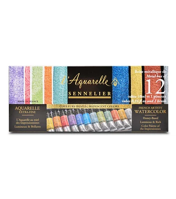 Sennelier 12ct Iridescent French Artists' Watercolor Set 10ml