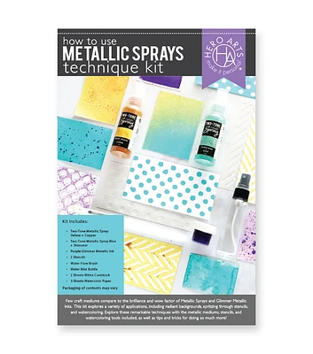 Hero Arts 5.5" x 8.5" How To Use Metallic Sprays Technique Kit