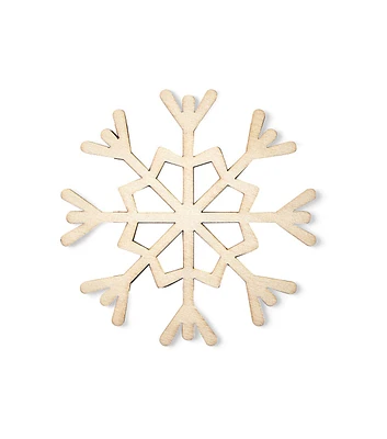 4" Christmas Snowflake Unfinished Wood Shape by Place & Time