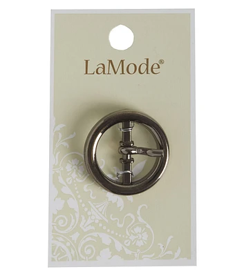 La Mode 11/16" Gunmetal Silver Metal Round Buckle