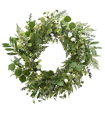 23" Green Eucalyptus & Fern Wreath by Bloom Room