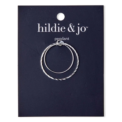 1.5" Silver Metal Open Circle Pendant by hildie & jo