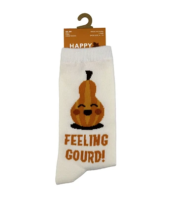 1 Pair Fall Feeling Gourd Cream Crew Socks by Happy Value