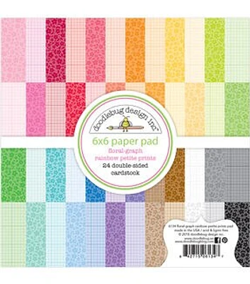 Doodlebug Petite Prints Double-sided Paper Pad - Rainbow Floral & Graph