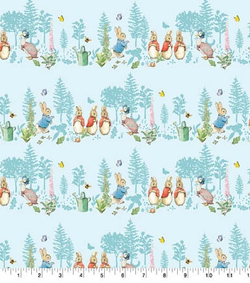 Peter Rabbit Garden Scenic Cotton Fabric