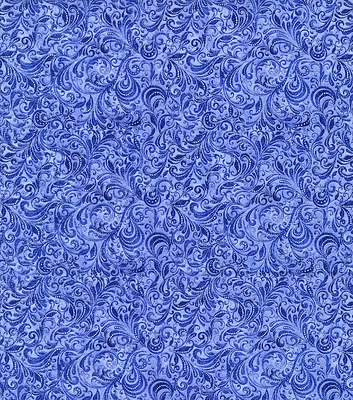 Hi Fashion Winter Blue Scrolls Christmas Metallic Cotton Fabric