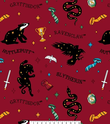 Harry Potter Houses Iconography Fleece Fabric