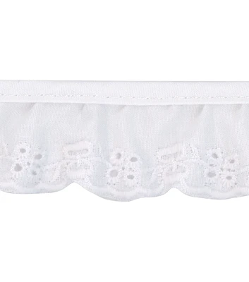 Simplicity Eyelet Bow Trim White