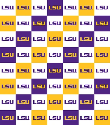 Louisiana State University Tigers Cotton Fabric Collegiate Checks