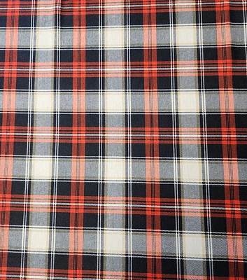 Black & Red Tartan Plaid Shirting Fabric