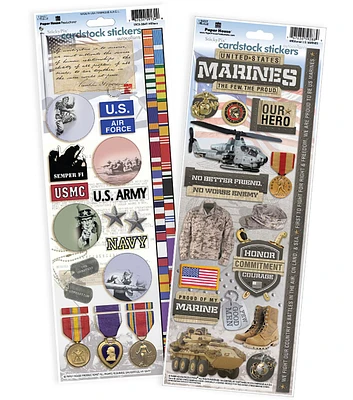 Paper House US Marines Cardstock Sticker 2pk