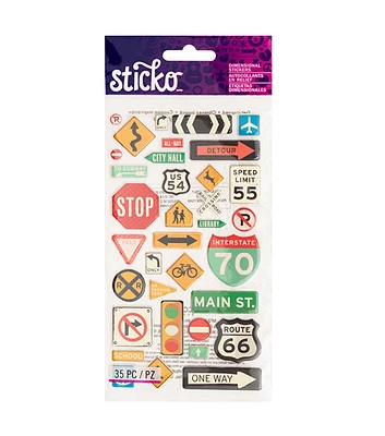 Sticko Dimensional Stickers Road Signs