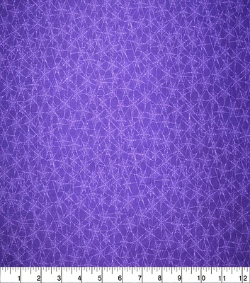 Spider Webs on Purple Halloween Cotton Fabric