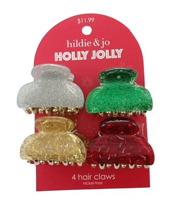 4ct Christmas Glitter Hair Claws by hildie & jo