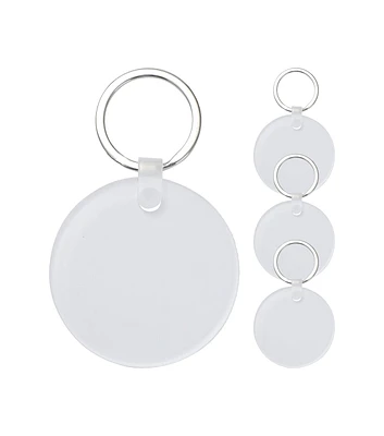 Craft Express 2" White Round Blank Sublimation Acrylic Key Ring