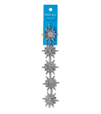 13mm x 12mm Metal Snowflake Strung Beads by hildie & jo