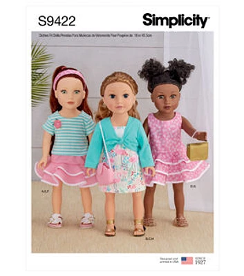 Simplicity S9422 Doll Clothes Sewing Pattern