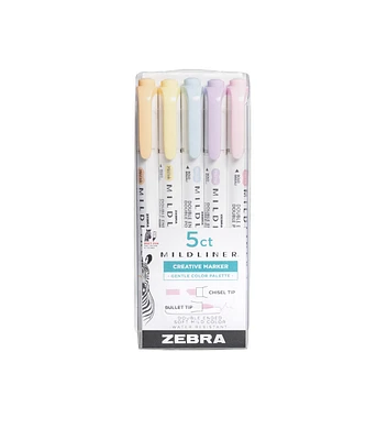 Zebra 5ct Gentle Mildliner Double Ended Creative Highlighters