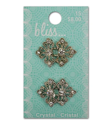 Bliss 3/4" Silver Crystal Buckles 2pk